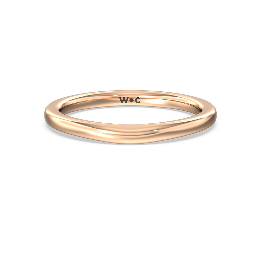Fine Line Pave Wedding Band with 18KT Rose Gold Cut Diamond in 14KT Rose Gold view 1

