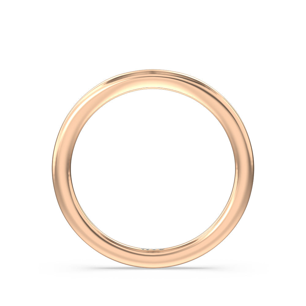 Fine Line Pave Wedding Band with 18KT Rose Gold Cut Diamond in 14KT Rose Gold view 2
