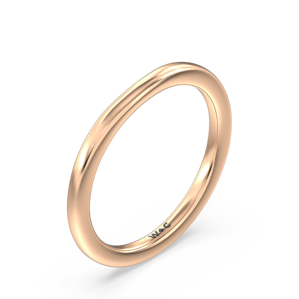Fine Line Pave Wedding Band with 18KT Rose Gold Cut Diamond in 14KT Rose Gold view 4
