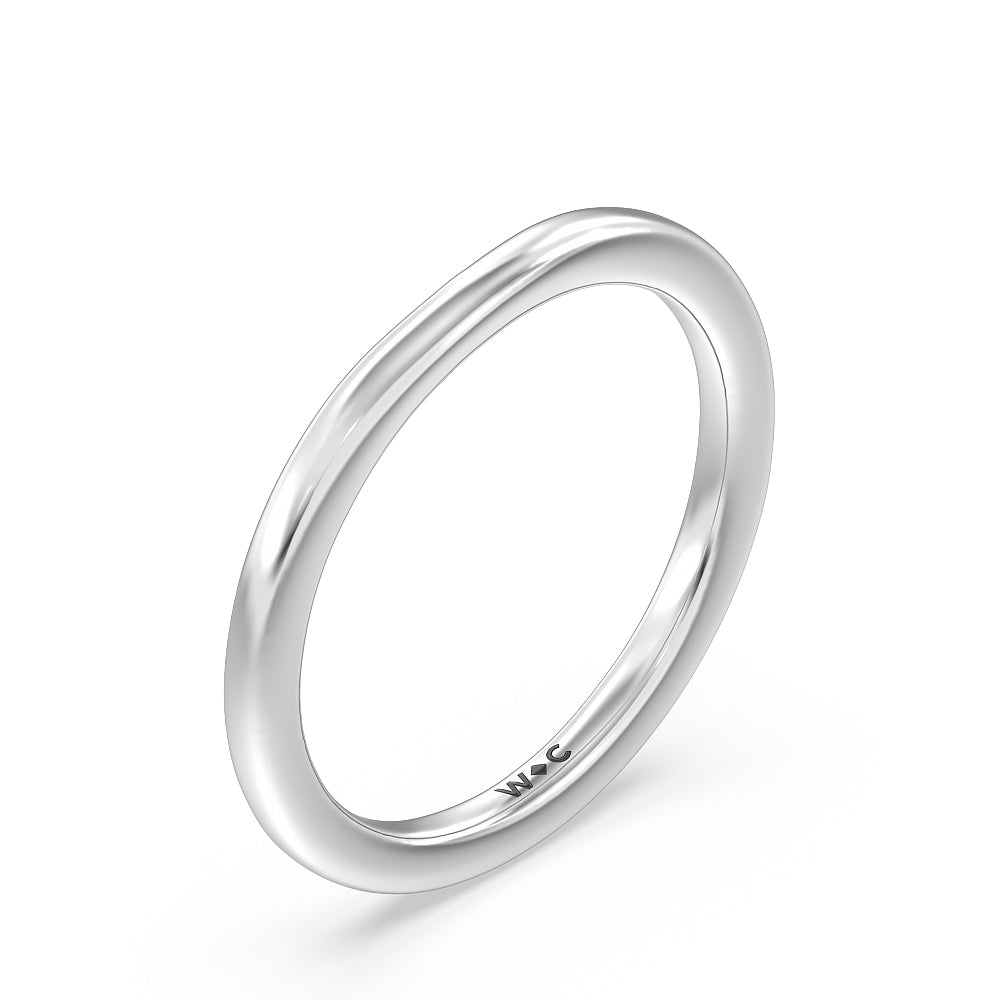 Fine Line Pave Wedding Band with Platinum Cut Diamond in 14KT Platinum view 4
