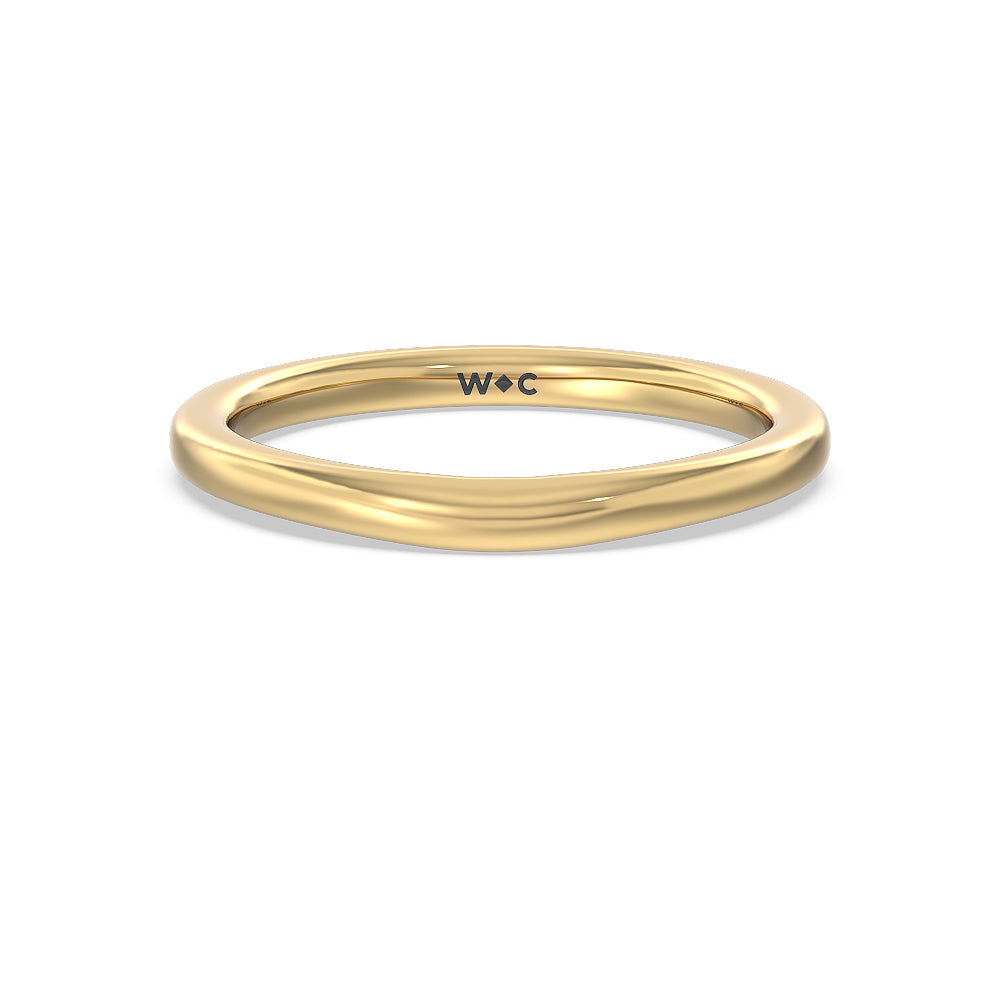 Fine Line Pave Wedding Band with 18KT Yellow Gold Cut Diamond in 14KT Yellow Gold view 1
