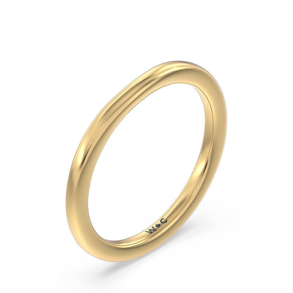 Fine Line Pave Wedding Band with 18KT Yellow Gold Cut Diamond in 14KT Yellow Gold view 4
