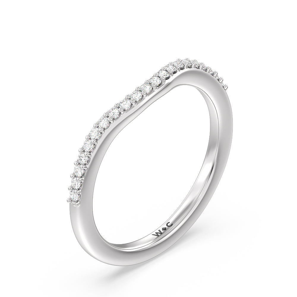Diamond Collar Fine Line Diamond Wedding Band With Clarity