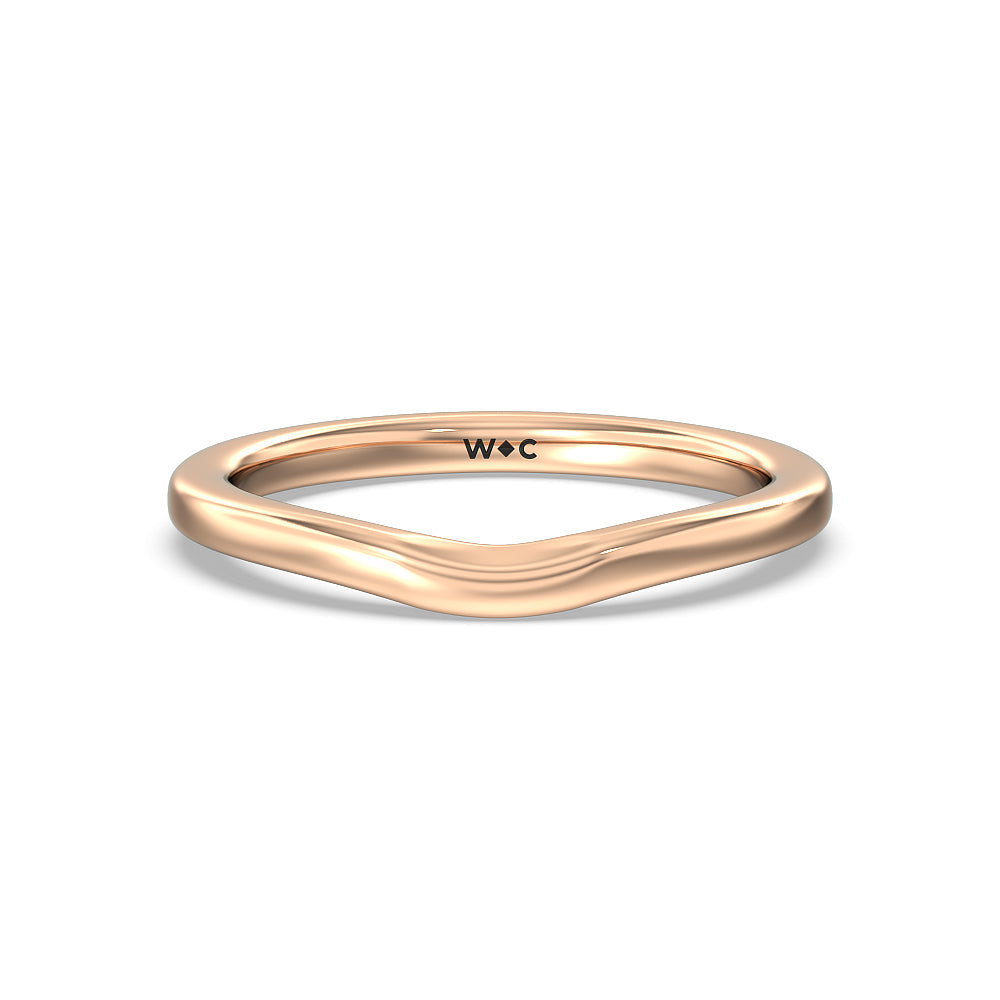 Collar Fine Line Wedding Band with 18KT Rose Gold Cut Diamond in 14KT Rose Gold view 1
