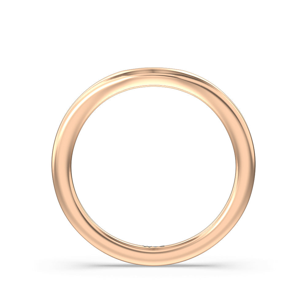 Collar Fine Line Wedding Band with 18KT Rose Gold Cut Diamond in 14KT Rose Gold view 2
