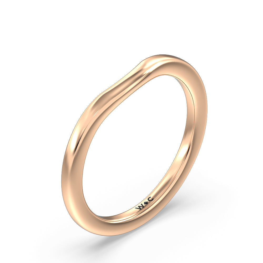 Collar Fine Line Wedding Band with 18KT Rose Gold Cut Diamond in 14KT Rose Gold view 4
