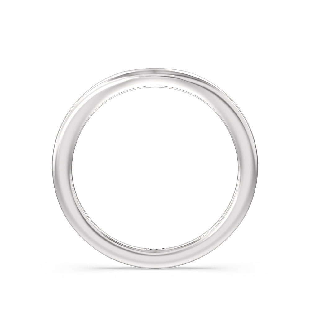 Collar Fine Line Wedding Band with Platinum Cut Diamond in 14KT Platinum view 2
