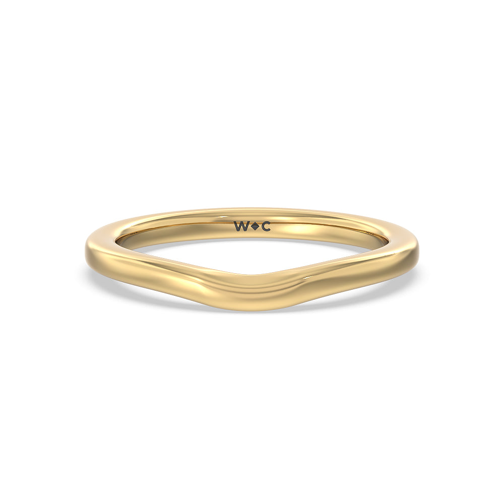 Collar Fine Line Wedding Band with 18KT Yellow Gold Cut Diamond in 14KT Yellow Gold view 1
