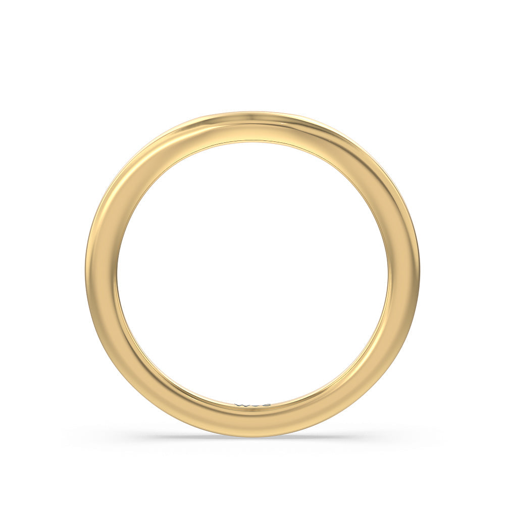 Collar Fine Line Wedding Band with 18KT Yellow Gold Cut Diamond in 14KT Yellow Gold view 2
