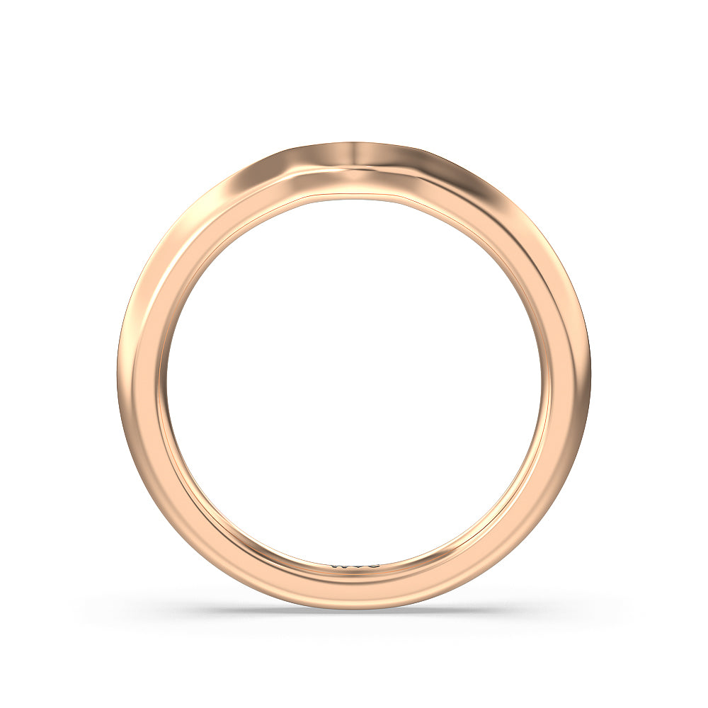 Fine Line Knife Edge Wedding Band with 18KT Rose Gold Cut Diamond in 14KT Rose Gold view 2
