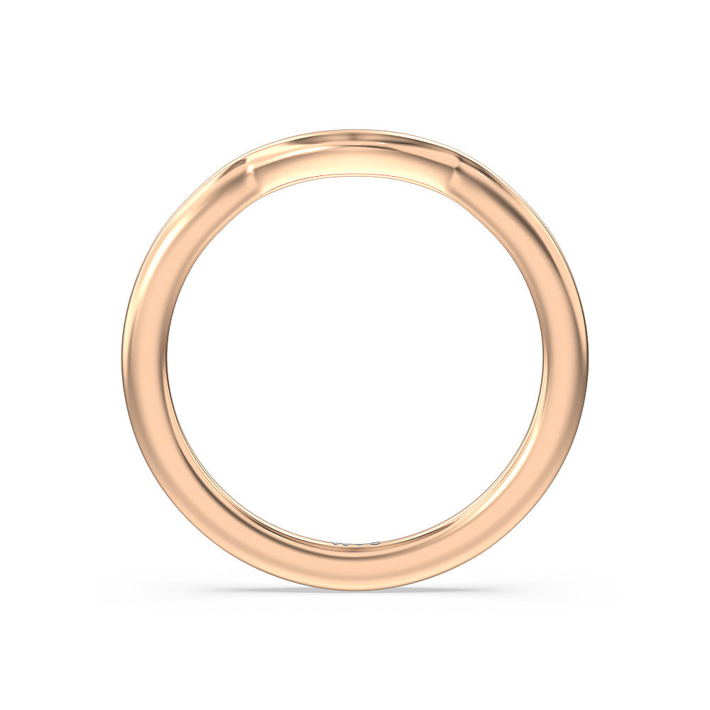 Fine Line Pear Three Stone Wedding Band with 18KT Rose Gold Cut Diamond in 14KT Rose Gold view 2
