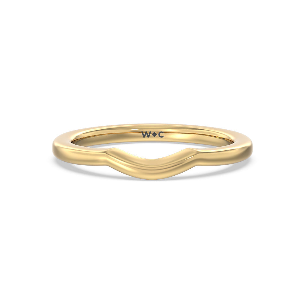 Fine Line Pear Three Stone Wedding Band with 18KT Yellow Gold Cut Diamond in 14KT Yellow Gold view 1
