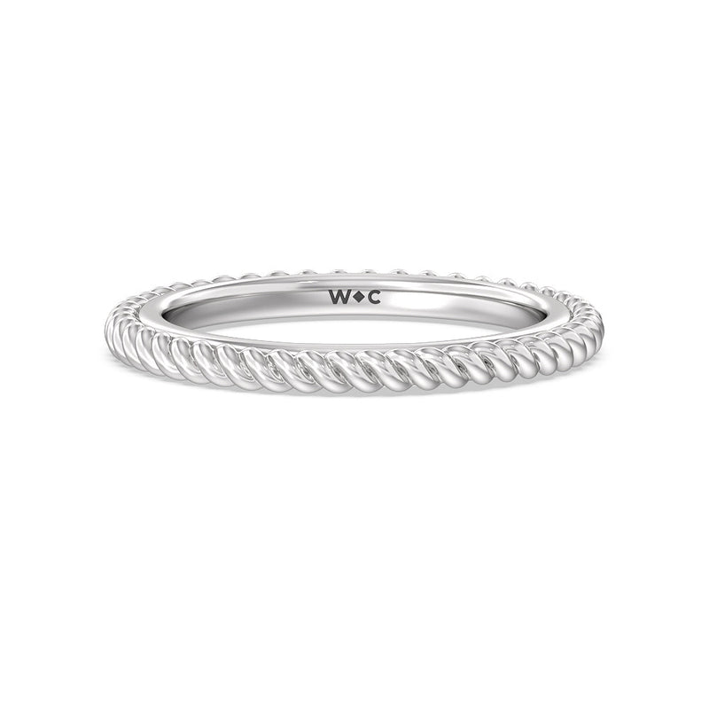 6 Claw Rope Fine Line Wedding Band