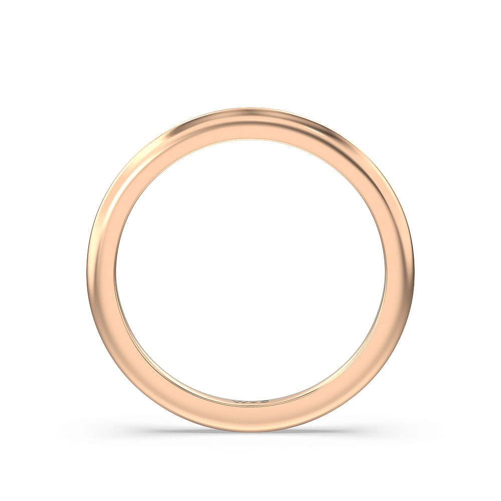 Modern Fine Line Wedding Band with 18KT Rose Gold Cut Diamond in 14KT Rose Gold view 2
