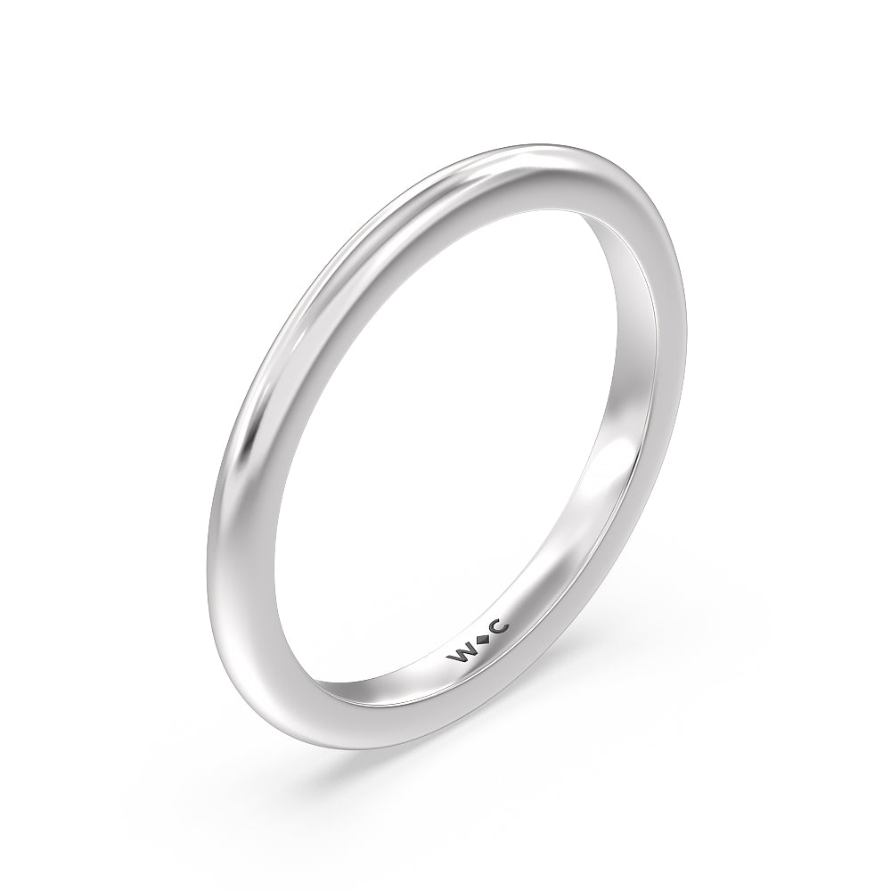 Modern Fine Line Wedding Band with Platinum Cut Diamond in 14KT Platinum view 4
