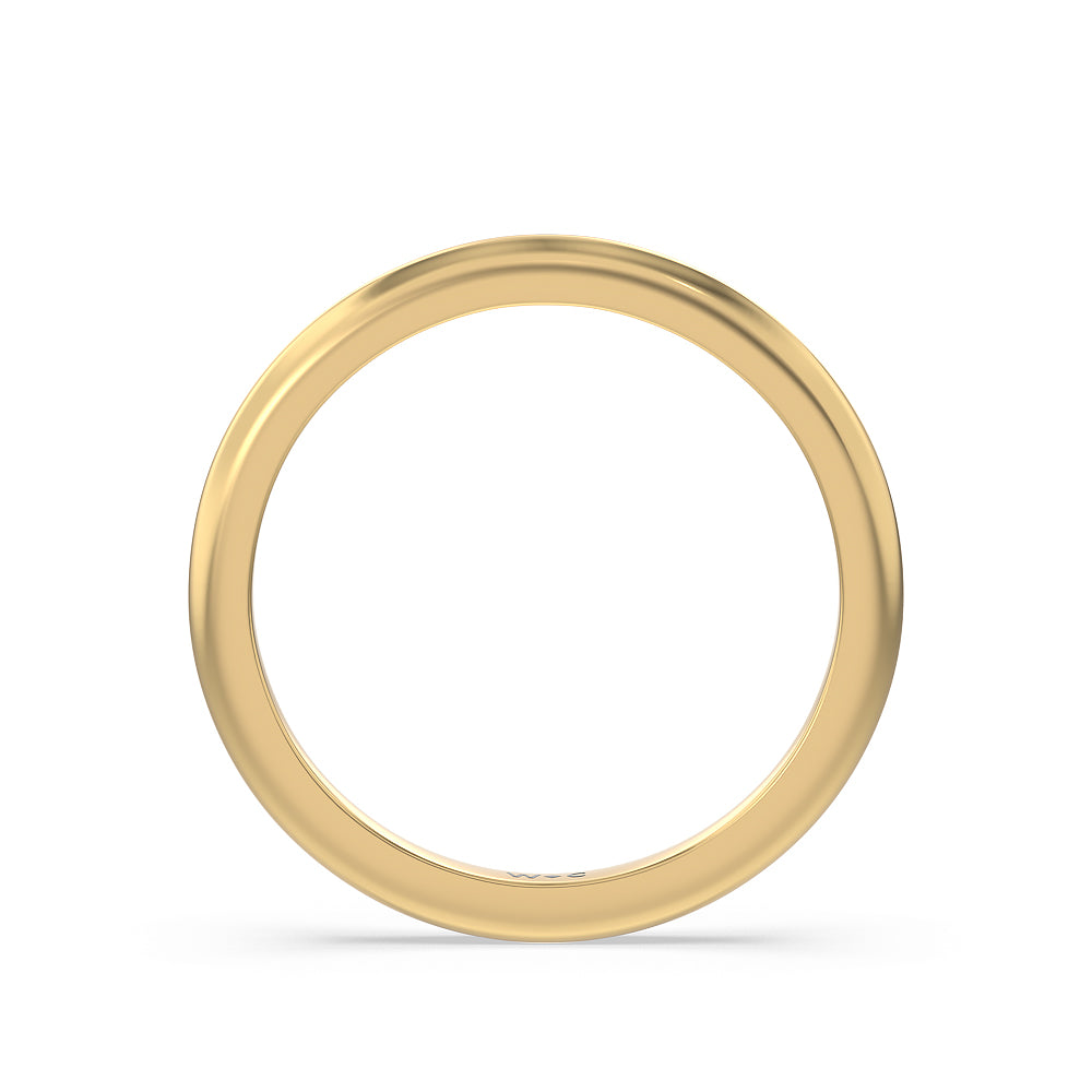 Modern Fine Line Wedding Band with 18KT Yellow Gold Cut Diamond in 14KT Yellow Gold view 2
