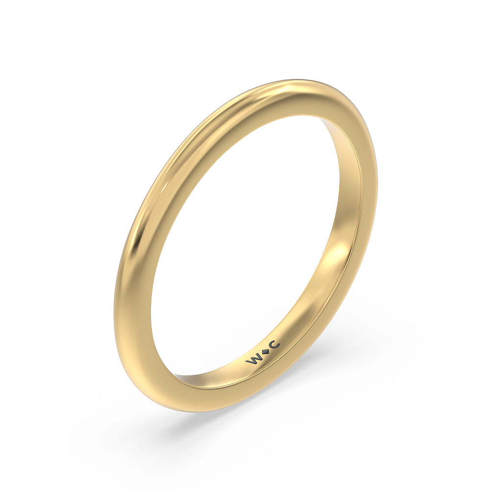 Modern Fine Line Wedding Band with 18KT Yellow Gold Cut Diamond in 14KT Yellow Gold view 4

