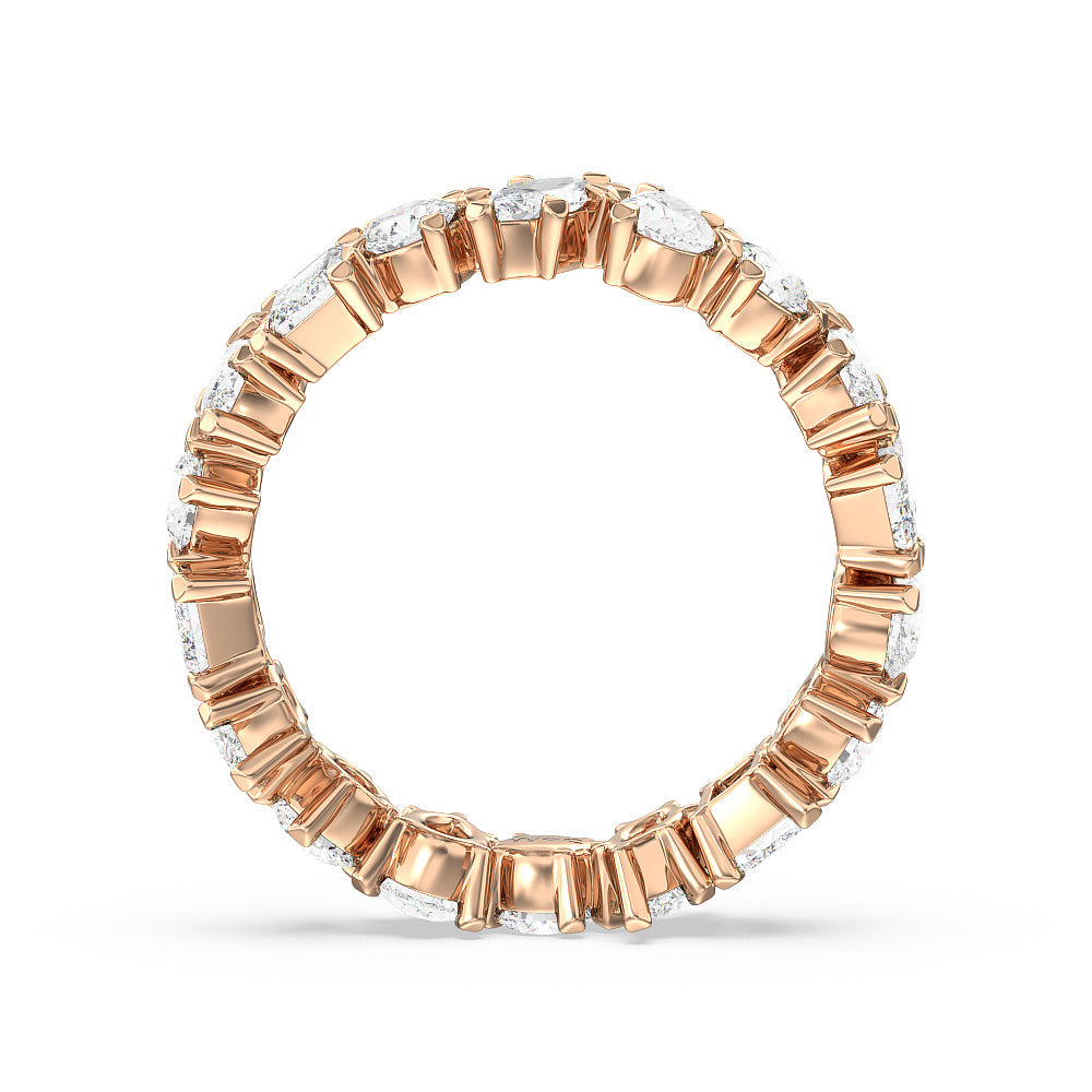 Mixed Shape Eternity Ring with 18KT Rose Gold / Natural / 2 9/10 Cut Diamond in 14KT Rose Gold / Natural / 2 9/10 view 2
