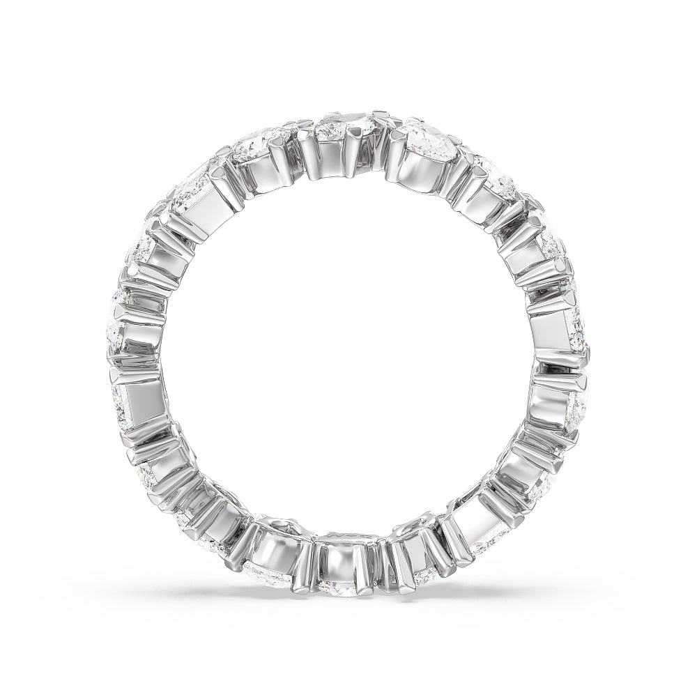 Mixed Shape Eternity Ring with Platinum / Natural / 2 9/10 Cut Diamond in 14KT Platinum / Natural / 2 9/10 view 2
