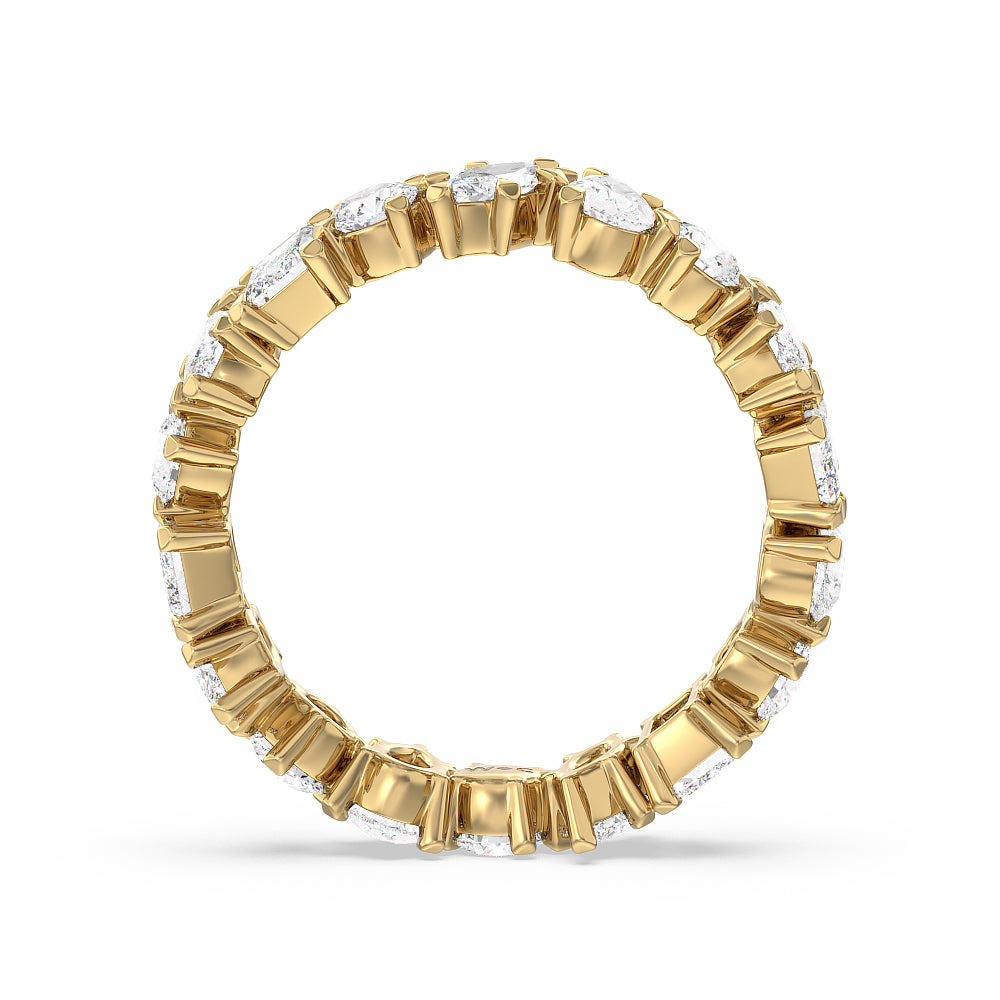 Mixed Shape Eternity Ring with 18KT Yellow Gold / Natural / 2 9/10 Cut Diamond in 14KT Yellow Gold / Natural / 2 9/10 view 2
