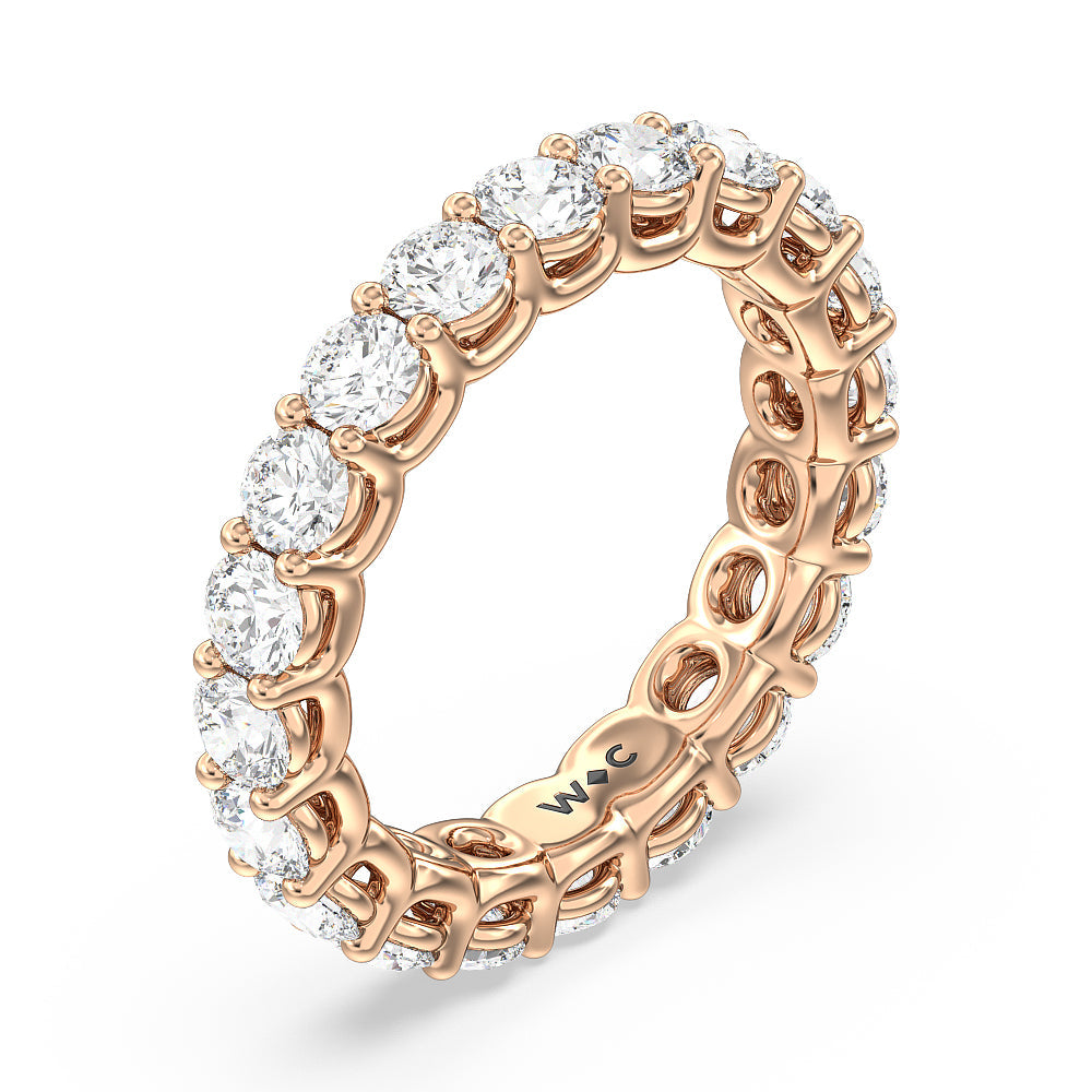 Dome Basket Diamond Eternity Ring with 18KT Rose Gold / Natural / 2 Cut Diamond in 14KT Rose Gold / Natural / 2 view 3

