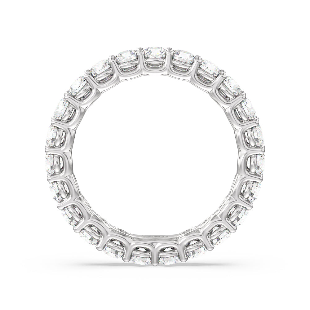Dome Basket Diamond Eternity Ring with Platinum / Natural / 2 Cut Diamond in 14KT Platinum / Natural / 2 view 2
