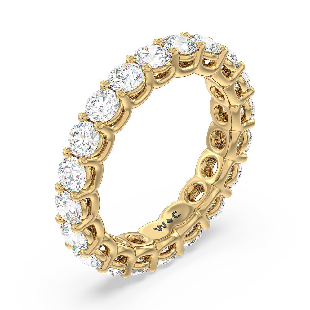 Dome Basket Diamond Eternity Ring with 18KT Yellow Gold / Natural / 2 Cut Diamond in 14KT Yellow Gold / Natural / 2 view 3
