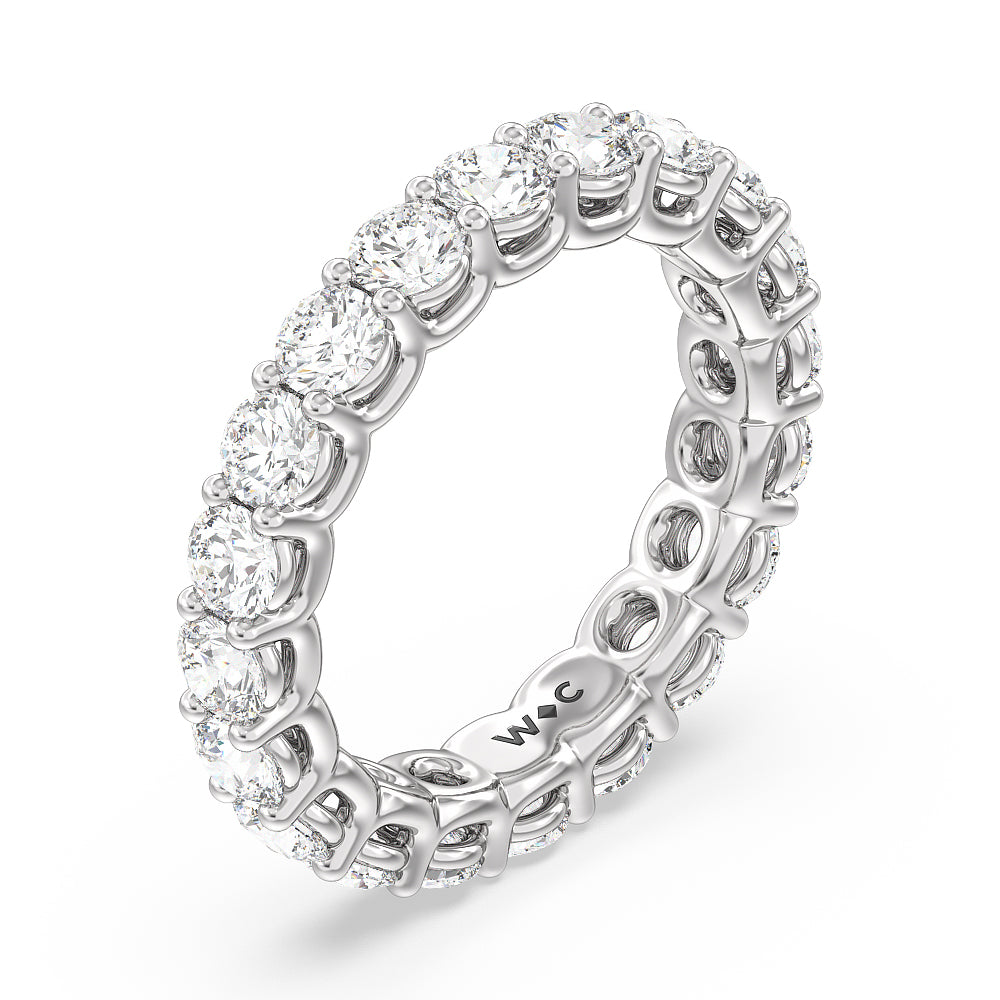 Dome Basket Diamond Eternity Ring Size 5.5 with Platinum / Lab / 3 1/5 Cut Diamond in 14KT Platinum / Lab / 3 1/5 view 3
