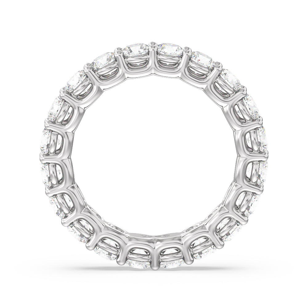 Dome Basket Diamond Eternity Ring Size 5.5 with Platinum / Lab / 3 1/5 Cut Diamond in 14KT Platinum / Lab / 3 1/5 view 2
