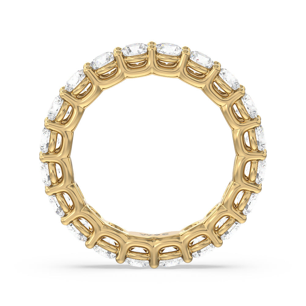 Dome Basket Diamond Eternity Ring with 18KT Yellow Gold / Natural / 3 1/5 Cut Diamond in 14KT Yellow Gold / Natural / 3 1/5 view 2
