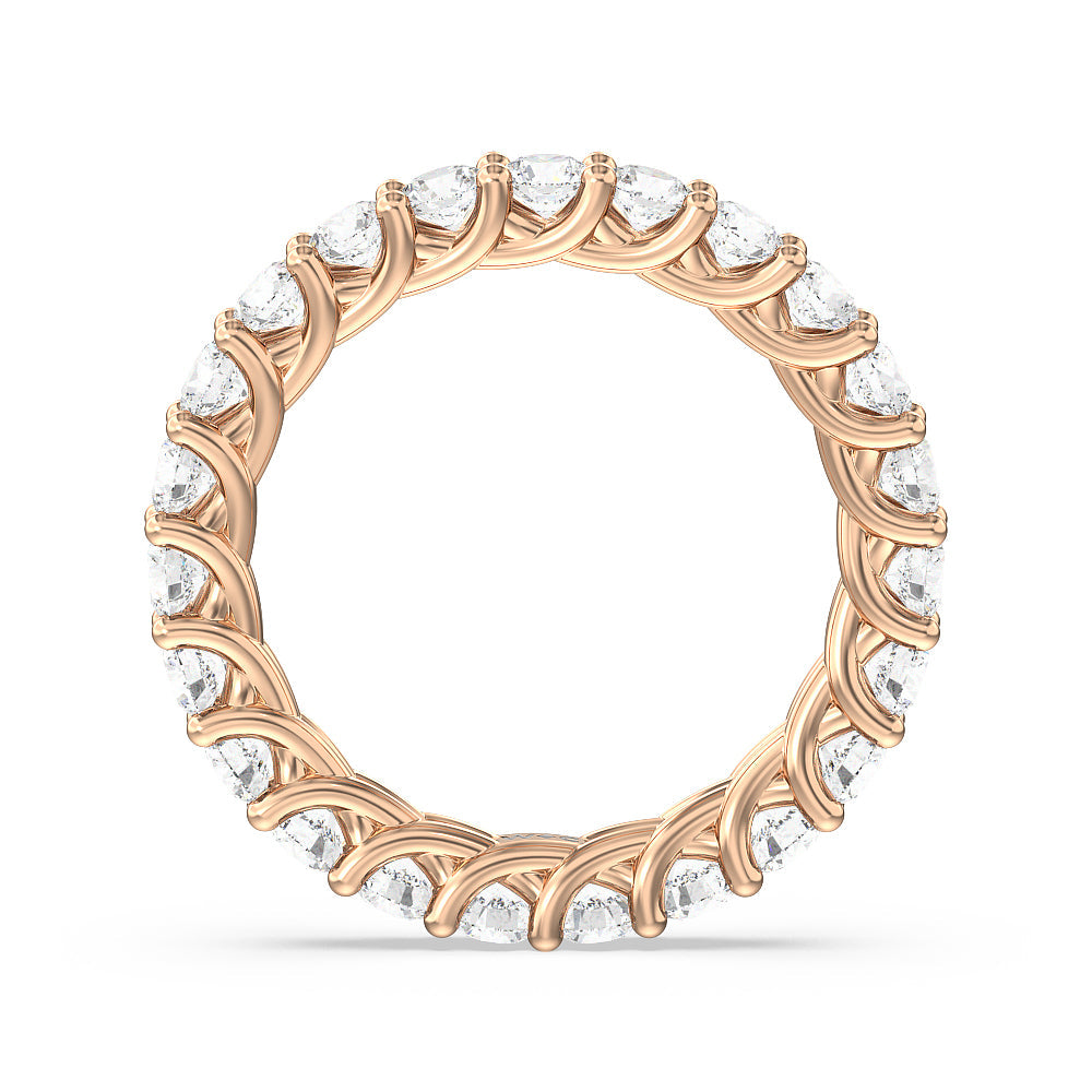 Cable Diamond Eternity Ring (F/G SI+) with 18KT Rose Gold / Natural / 2 Cut Diamond in 14KT Rose Gold / Natural / 2 view 2
