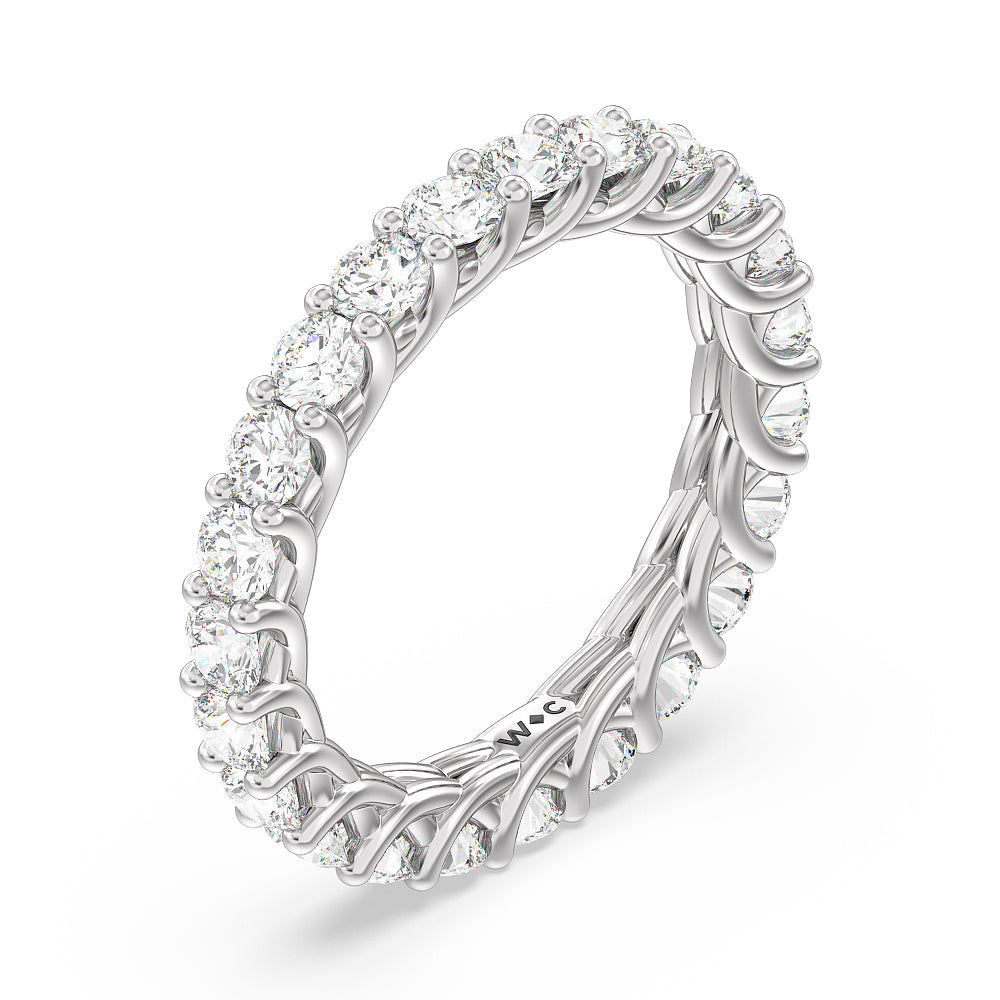 Cable Diamond Eternity Ring (F/G SI+) with Platinum / Natural / 2 Cut Diamond in 14KT Platinum / Natural / 2 view 3

