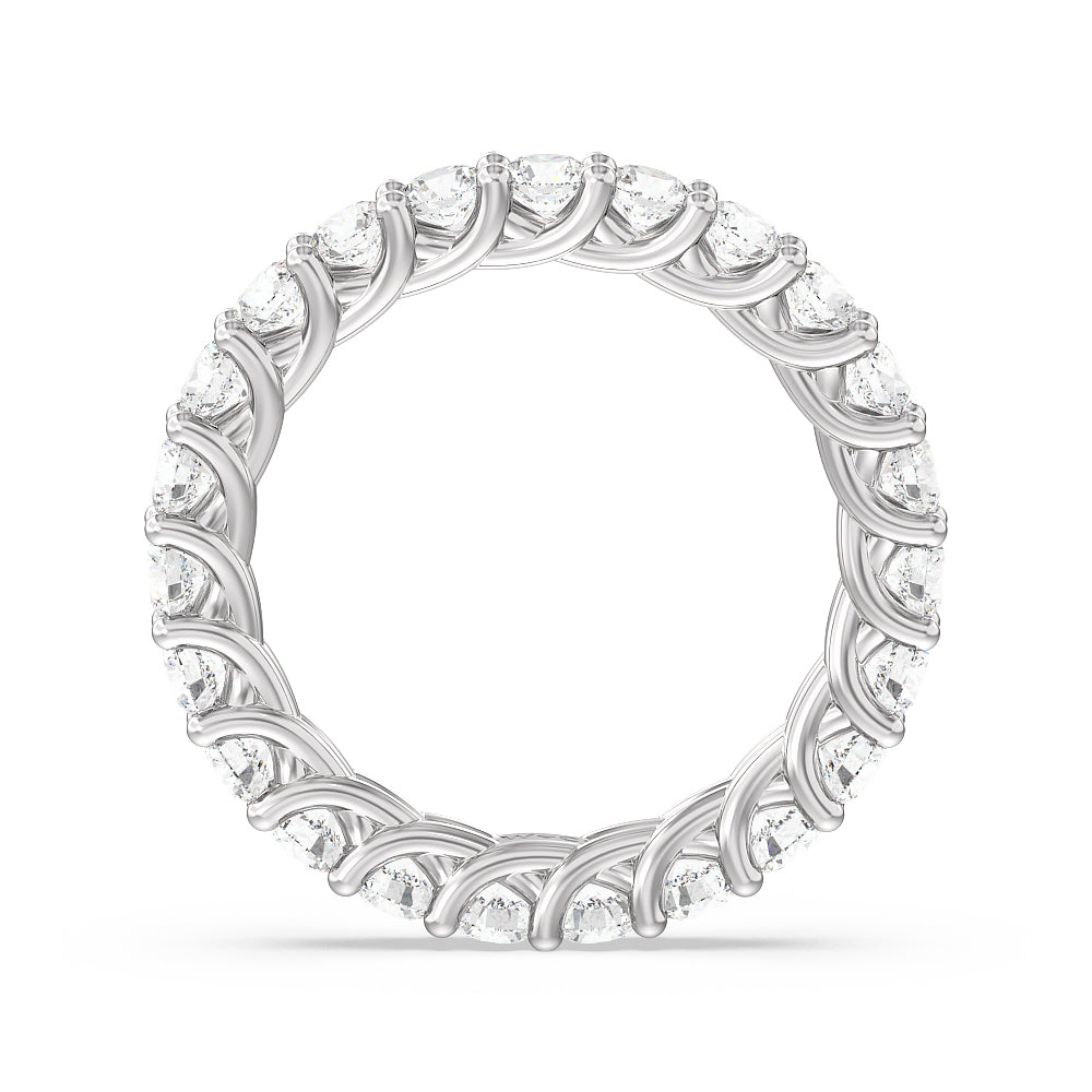 Cable Diamond Eternity Ring (F/G SI+) with Platinum / Natural / 2 Cut Diamond in 14KT Platinum / Natural / 2 view 2
