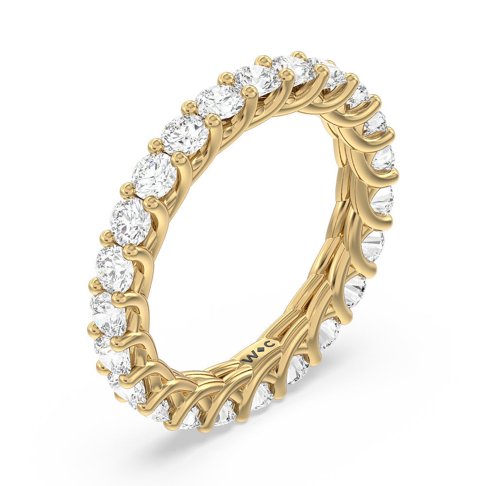 Cable Diamond Eternity Ring (F/G SI+) with 18KT Yellow Gold / Natural / 2 Cut Diamond in 14KT Yellow Gold / Natural / 2 view 3
