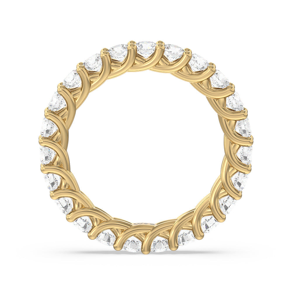 Cable Diamond Eternity Ring (F/G SI+) with 18KT Yellow Gold / Natural / 2 Cut Diamond in 14KT Yellow Gold / Natural / 2 view 2
