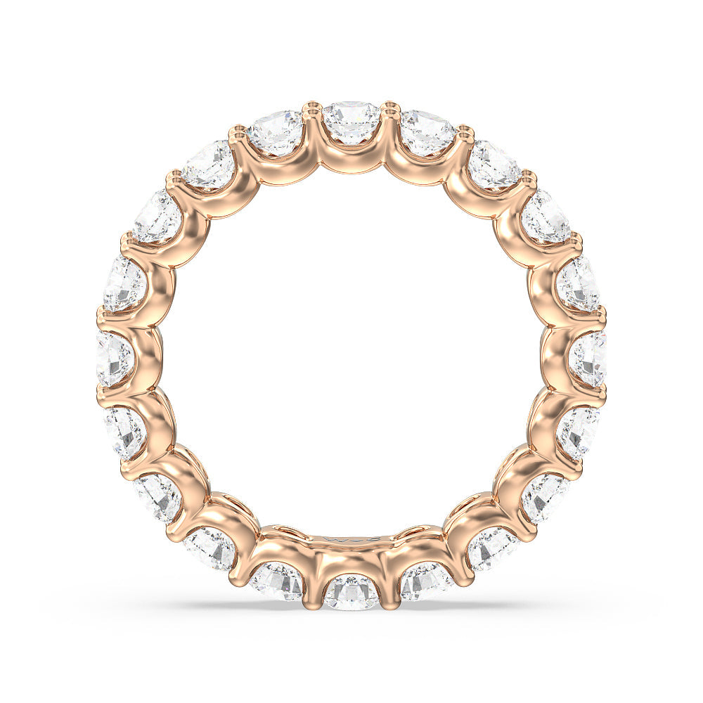 Shared Prong Wave Lab Diamond Eternity Ring (F/G SI+) with 18KT Rose Gold / Natural / 3 1/5 Cut Diamond in 14KT Rose Gold / Natural / 3 1/5 view 2
