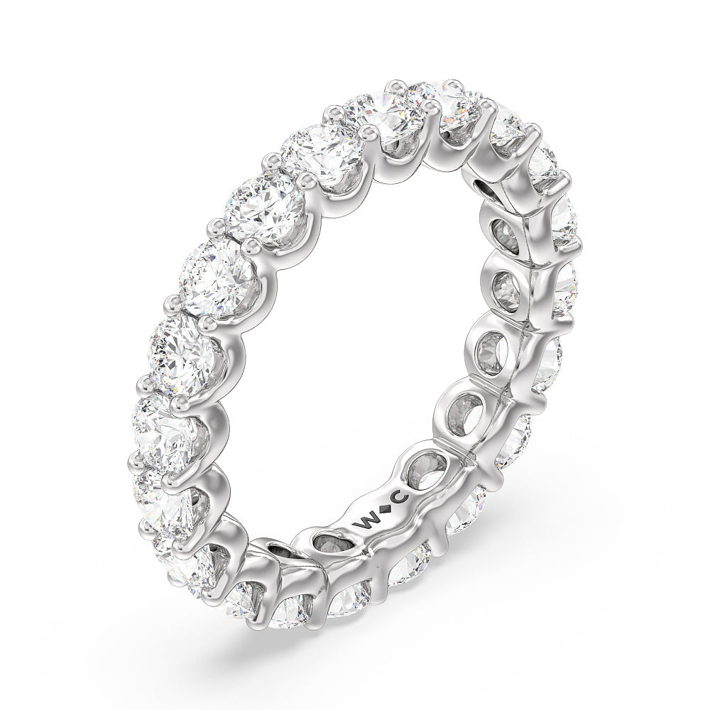 Shared Prong Wave Lab Diamond Eternity Ring (F/G SI+) with Platinum / Natural / 3 1/5 Cut Diamond in 14KT Platinum / Natural / 3 1/5 view 3
