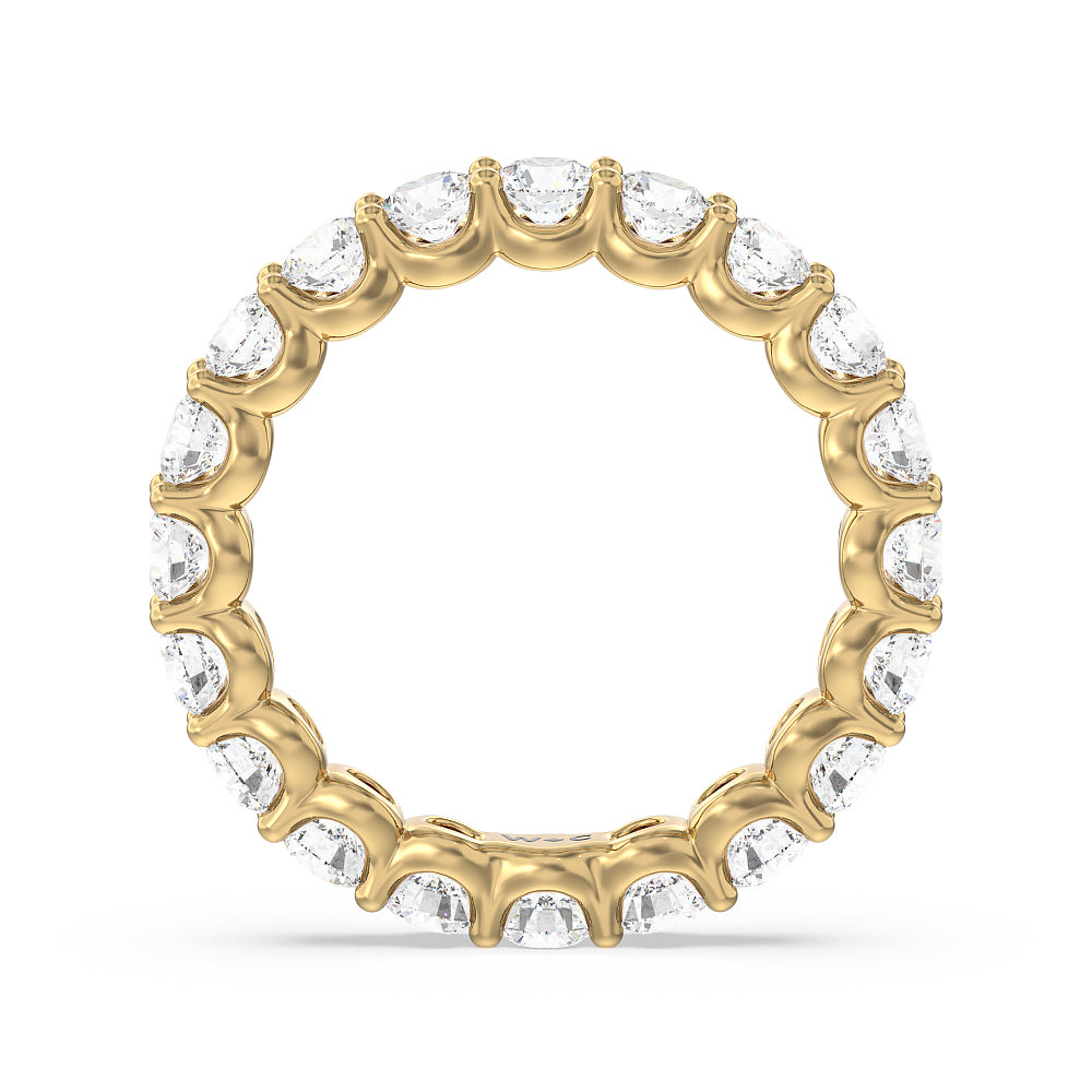Shared Prong Wave Lab Diamond Eternity Ring (F/G SI+) with 18KT Yellow Gold / Natural / 3 1/5 Cut Diamond in 14KT Yellow Gold / Natural / 3 1/5 view 2
