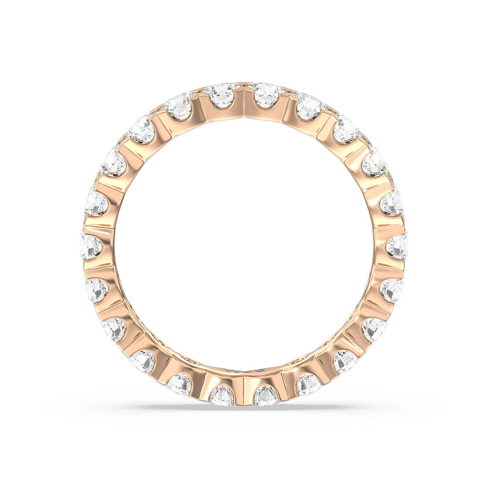 Chevron Diamond Eternity Ring with 18KT Rose Gold / Natural / 2 Cut Diamond in 14KT Rose Gold / Natural / 2 view 2
