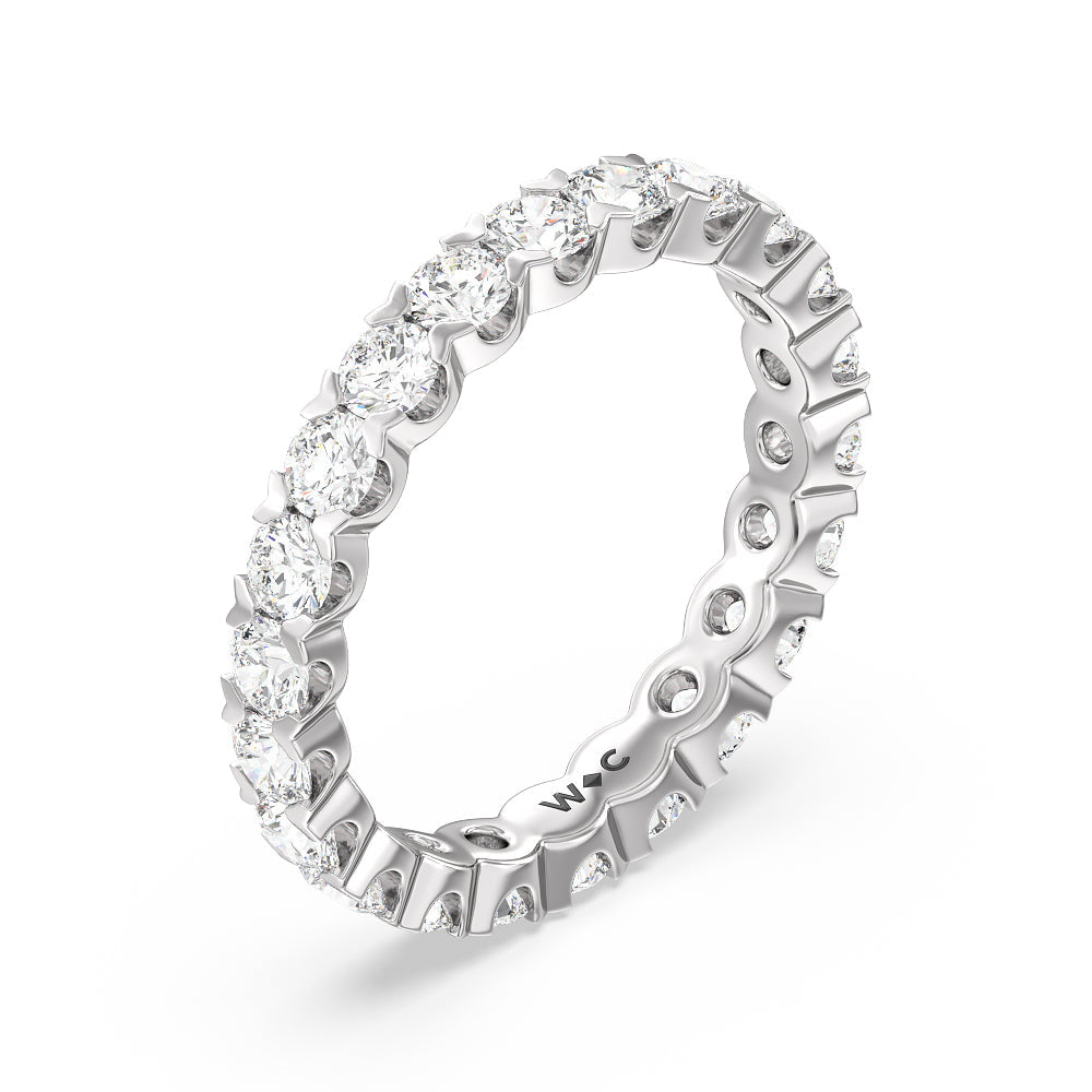 Chevron Diamond Eternity Ring with Platinum / Natural / 2 Cut Diamond in 14KT Platinum / Natural / 2 view 3
