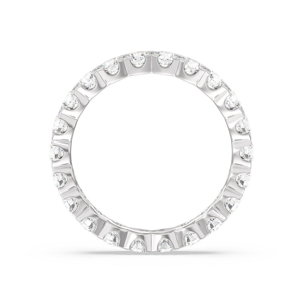 Chevron Diamond Eternity Ring with Platinum / Natural / 2 Cut Diamond in 14KT Platinum / Natural / 2 view 2
