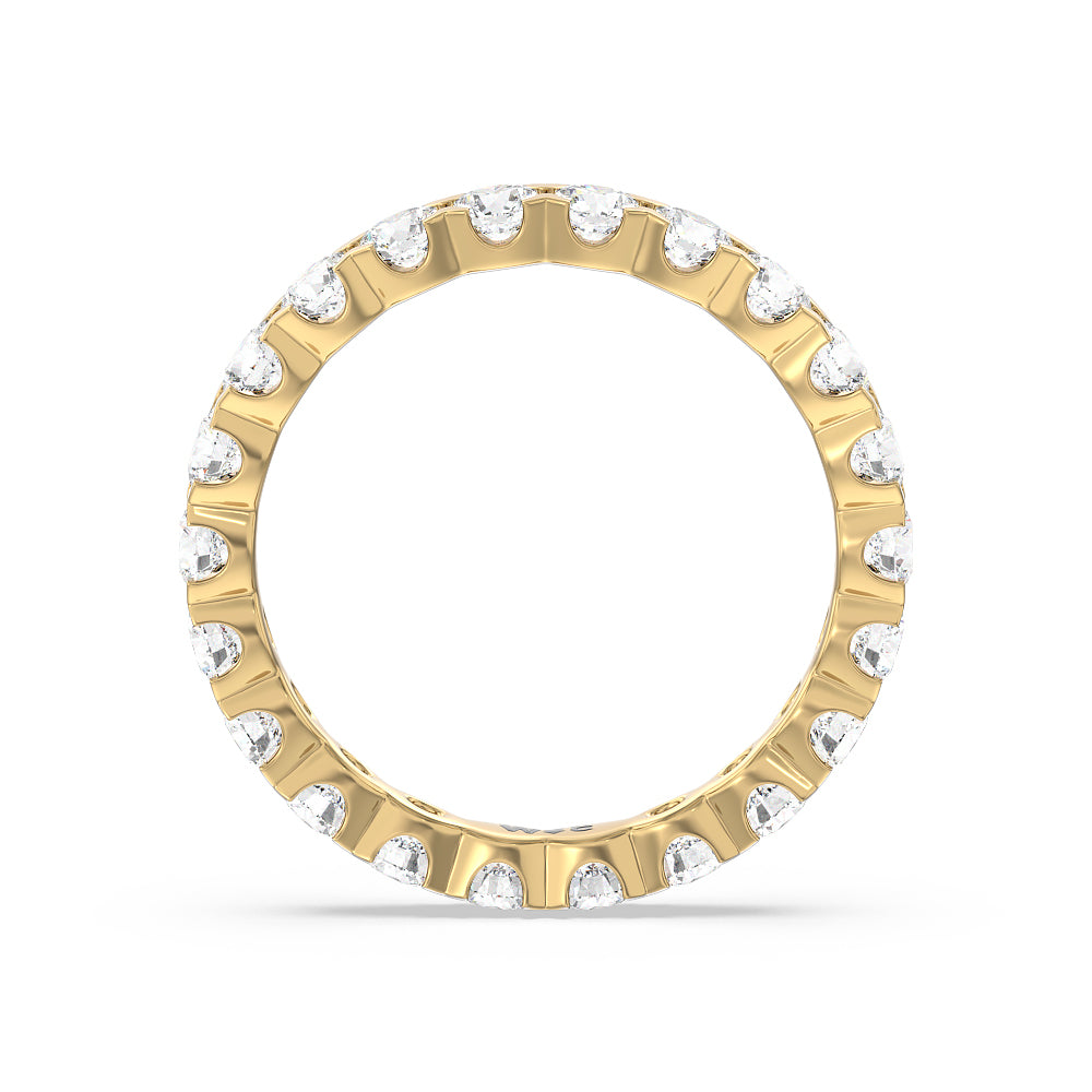 Chevron Diamond Eternity Ring with 18KT Yellow Gold / Natural / 2 Cut Diamond in 14KT Yellow Gold / Natural / 2 view 2
