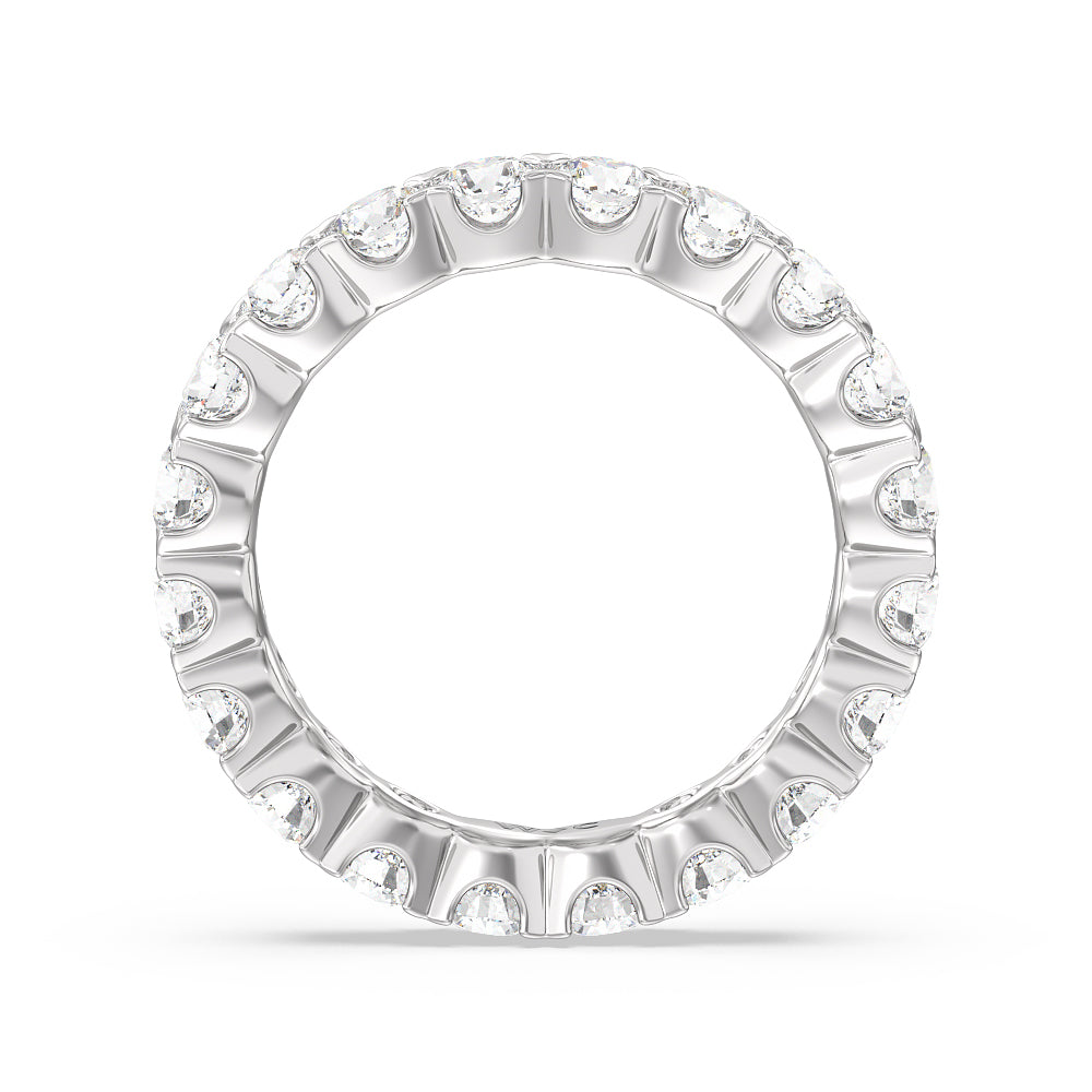 Chevron Diamond Eternity Ring with Platinum / Natural / 3 Cut Diamond in 14KT Platinum / Natural / 3 view 2
