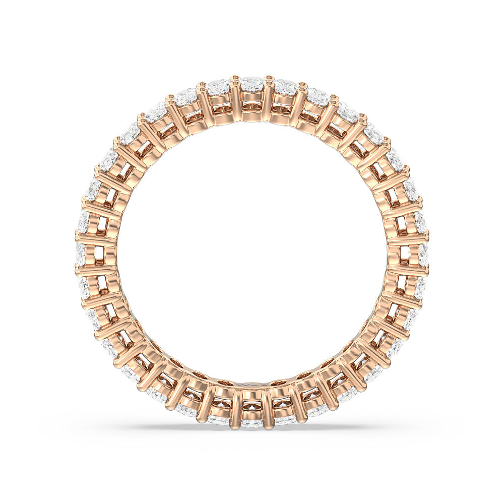 Oval Cut Diamond Eternity Ring with 18KT Rose Gold / Natural / 2 1/2 Cut Diamond in 14KT Rose Gold / Natural / 2 1/2 view 2
