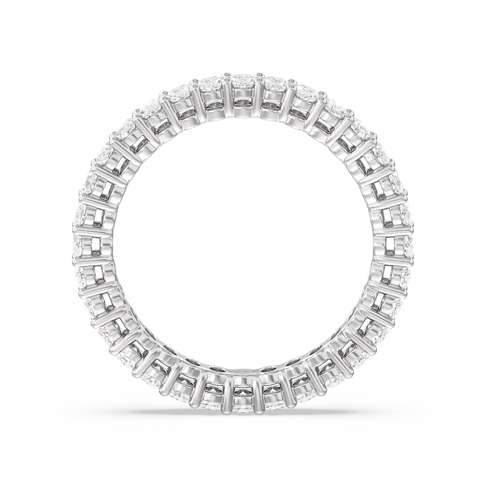 Oval Cut Diamond Eternity Ring with Platinum / Natural / 2 1/2 Cut Diamond in 14KT Platinum / Natural / 2 1/2 view 2
