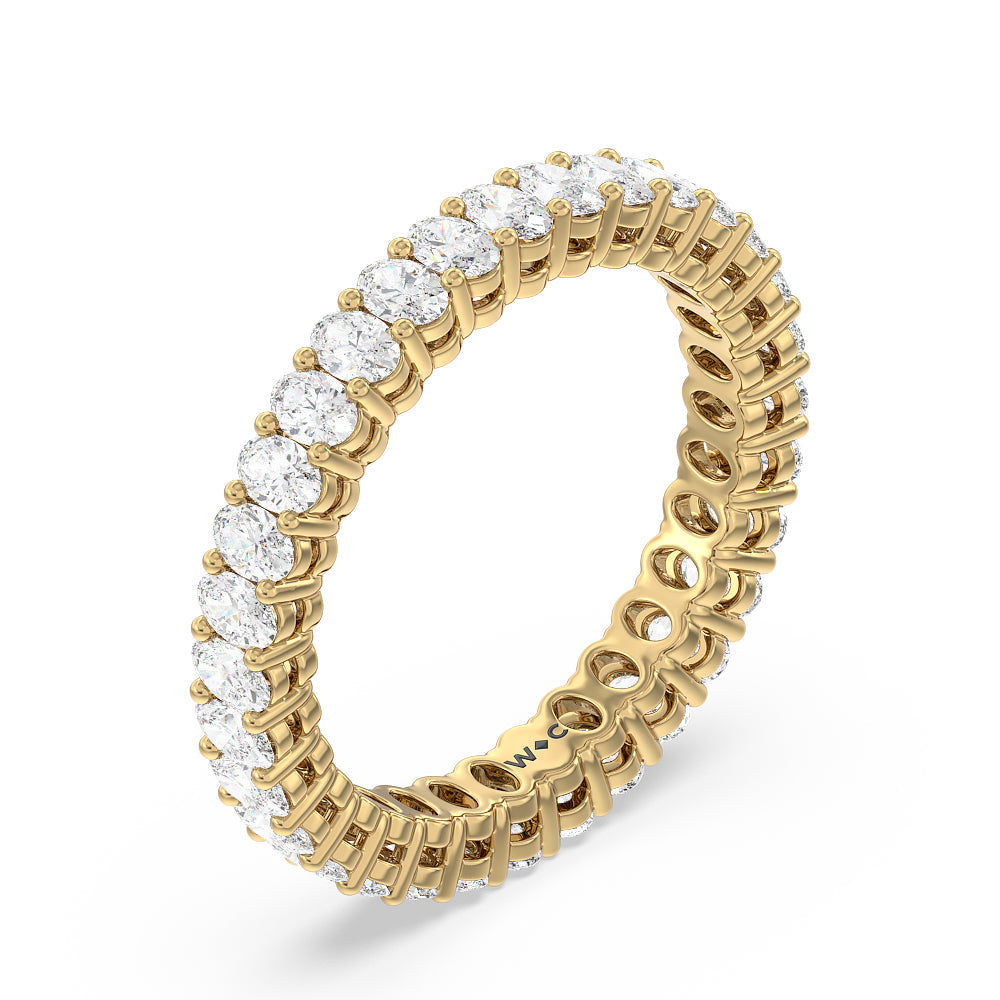 Oval Cut Diamond Eternity Ring with 18KT Yellow Gold / Natural / 2 1/2 Cut Diamond in 14KT Yellow Gold / Natural / 2 1/2 view 3

