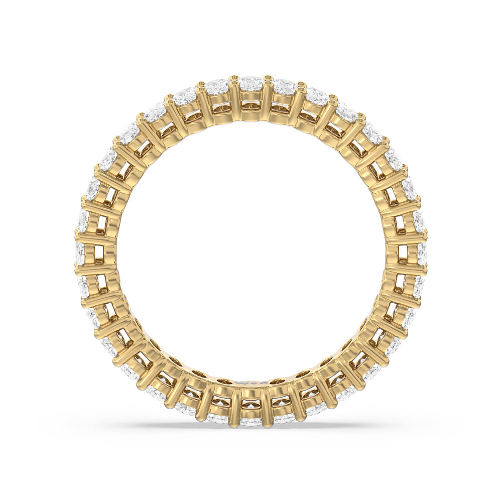 Oval Cut Diamond Eternity Ring with 18KT Yellow Gold / Natural / 2 1/2 Cut Diamond in 14KT Yellow Gold / Natural / 2 1/2 view 2
