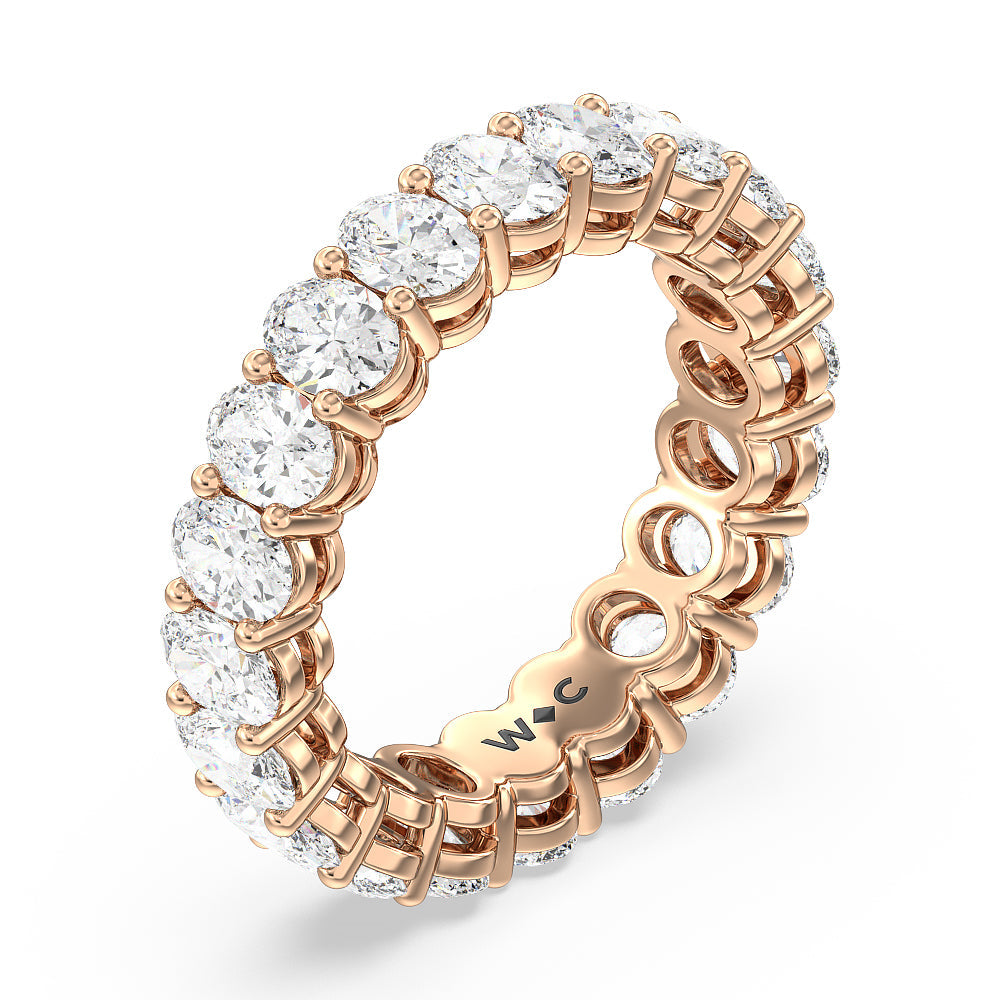 Oval Cut Diamond Eternity Ring with 18KT Rose Gold / Natural / 4 5/8 Cut Diamond in 14KT Rose Gold / Natural / 4 5/8 view 3
