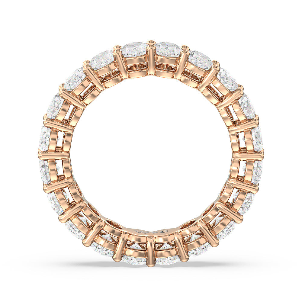 Oval Cut Diamond Eternity Ring with 18KT Rose Gold / Natural / 4 5/8 Cut Diamond in 14KT Rose Gold / Natural / 4 5/8 view 2
