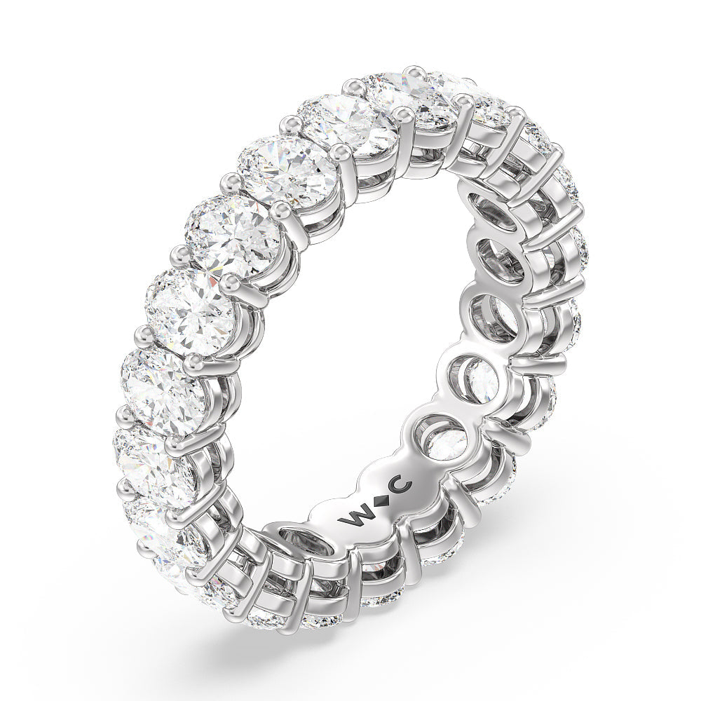 Oval Cut Diamond Eternity Ring with Platinum / Natural / 4 5/8 Cut Diamond in 14KT Platinum / Natural / 4 5/8 view 3

